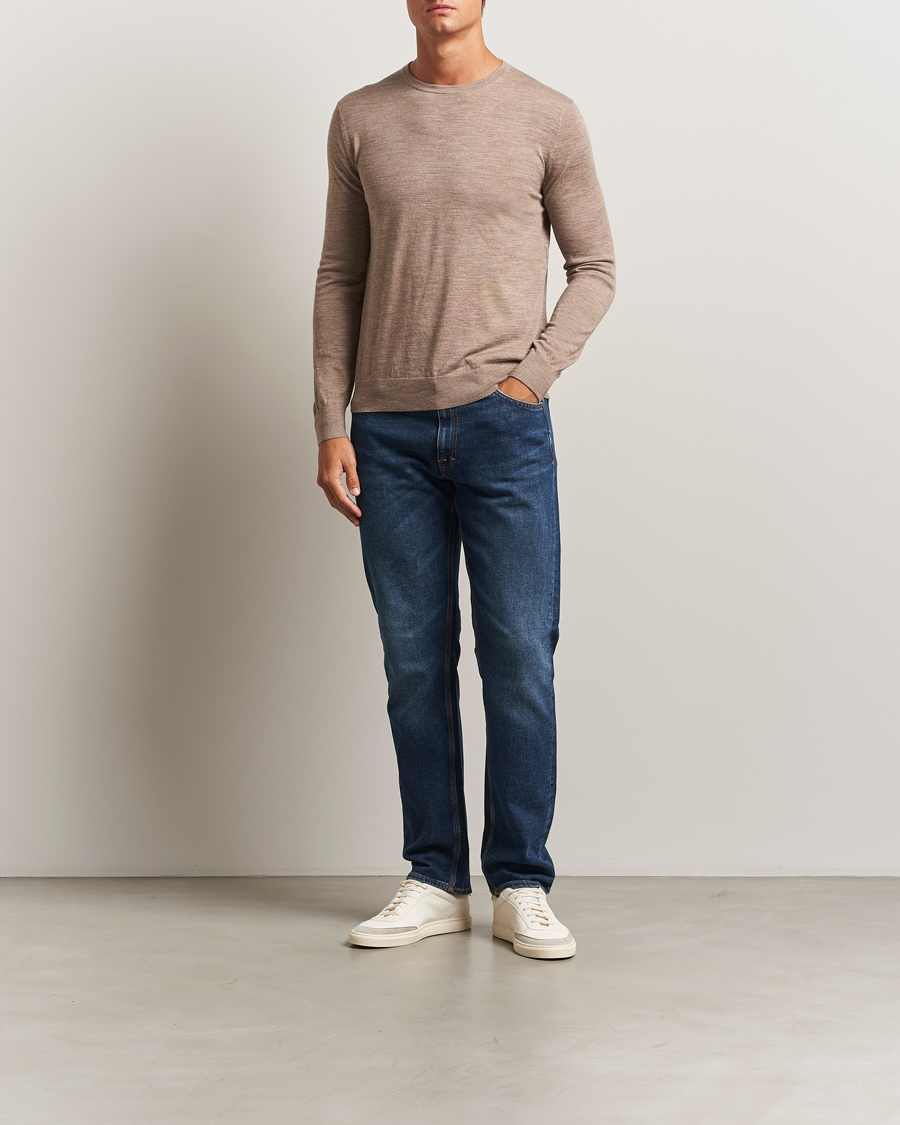 Homme | Pulls Et Tricots | Tiger of Sweden | Connor Extra Fine Merino Crew Neck Pullover Beige Melange