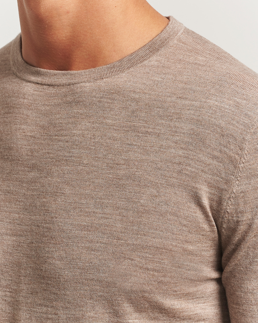 Homme | Pulls Et Tricots | Tiger of Sweden | Connor Extra Fine Merino Crew Neck Pullover Beige Melange