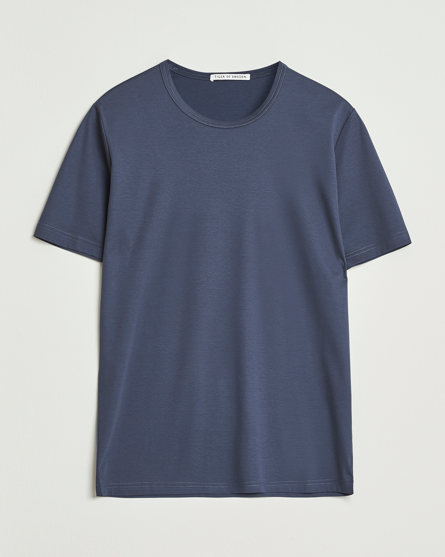 Homme | T-shirts | Tiger of Sweden | Olaf Mercerized Cotton T-Shirt Light Ink