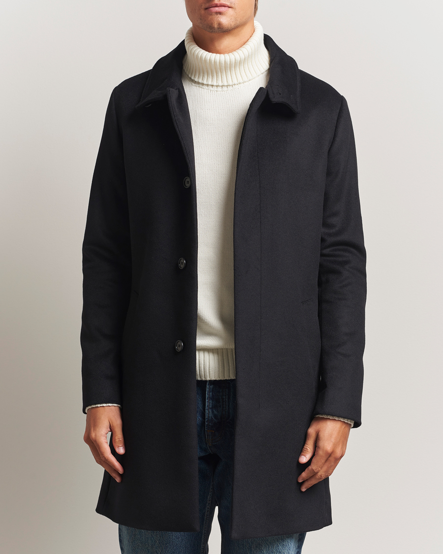Heren | Jassen | Tiger of Sweden | Aleric Wool/Cashmere Stand Up Coat Black