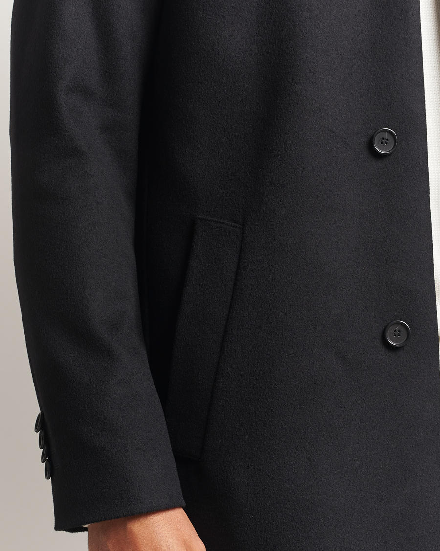 Heren | Jassen | Tiger of Sweden | Aleric Wool/Cashmere Stand Up Coat Black