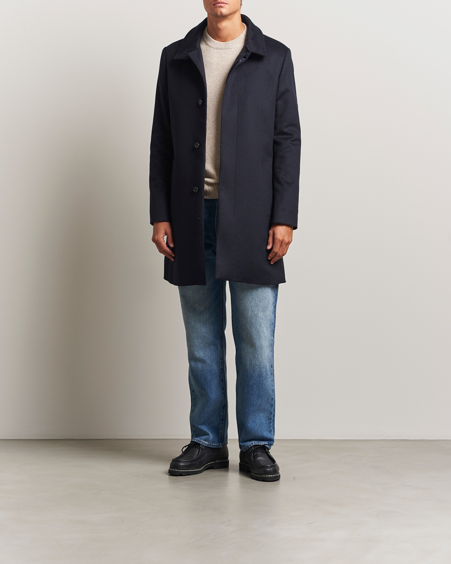 Heren | Jassen | Tiger of Sweden | Aleric Wool/Cashmere Stand Up Coat Light Ink