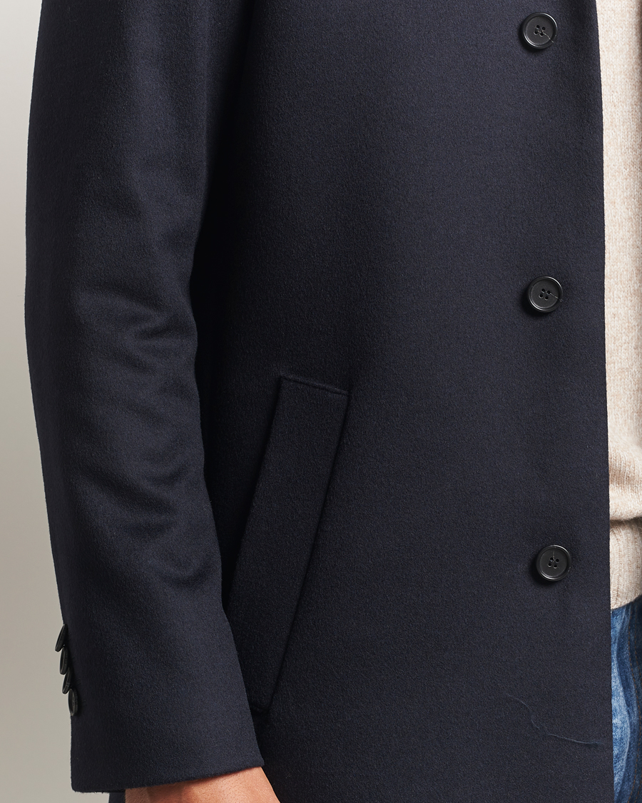 Heren | Jassen | Tiger of Sweden | Aleric Wool/Cashmere Stand Up Coat Light Ink