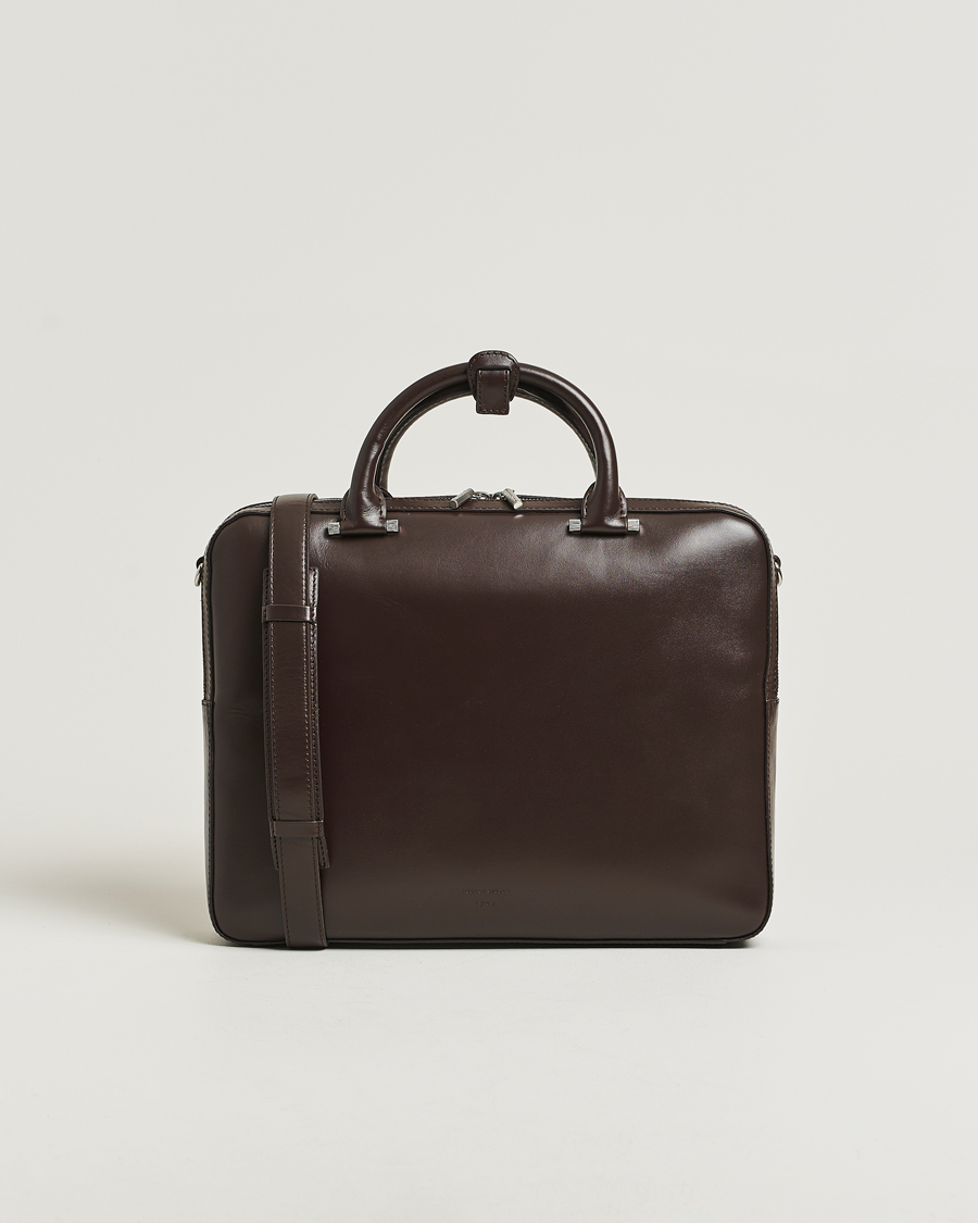 Heren | Tassen | Tiger of Sweden | Valise Smooth Leather Briefcase Dark Brown