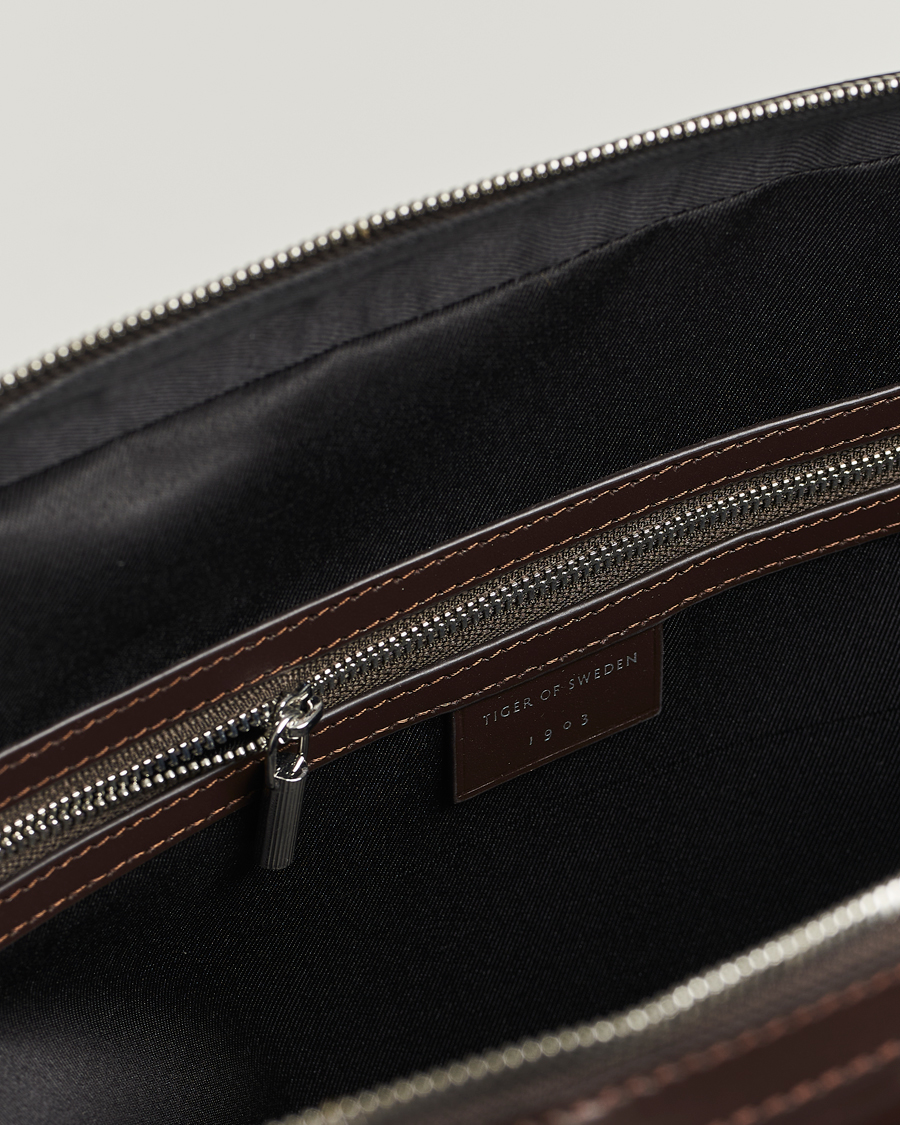 Heren | Tassen | Tiger of Sweden | Valise Smooth Leather Briefcase Dark Brown