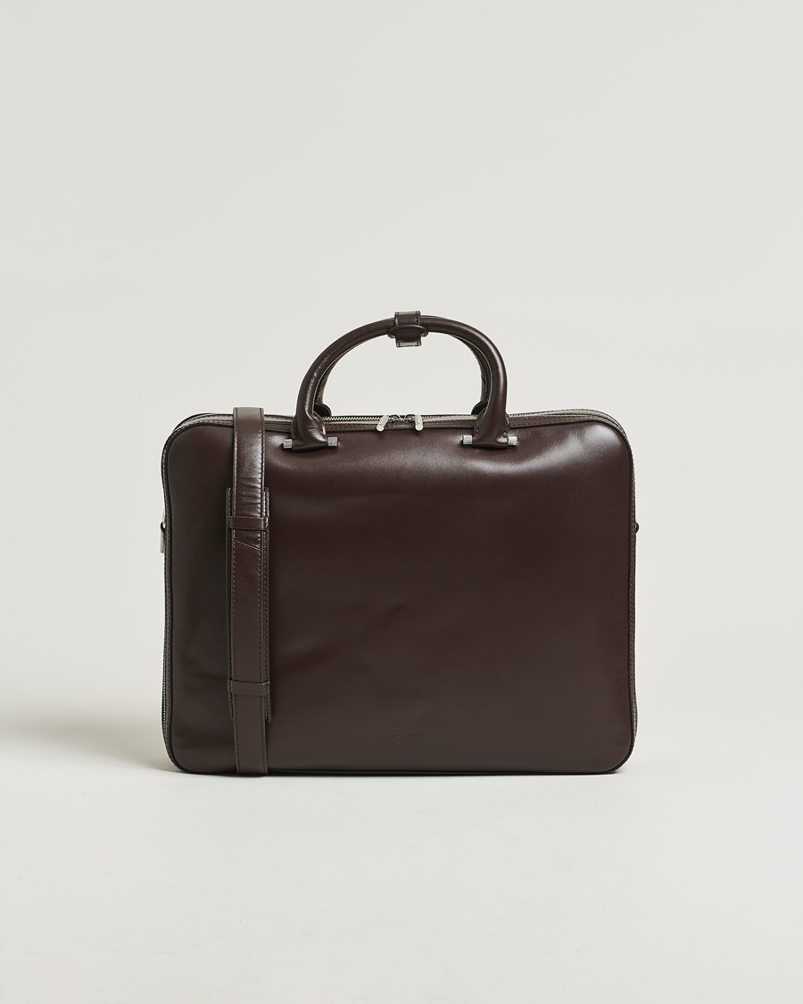 Heren | Tassen | Tiger of Sweden | Valise Smooth Leather Double Zip Briefcase Dark Brown