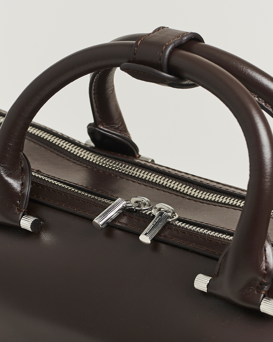 Heren | Tassen | Tiger of Sweden | Valise Smooth Leather Double Zip Briefcase Dark Brown