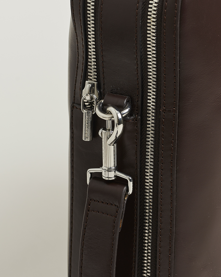 Heren | Tassen | Tiger of Sweden | Valise Smooth Leather Double Zip Briefcase Dark Brown