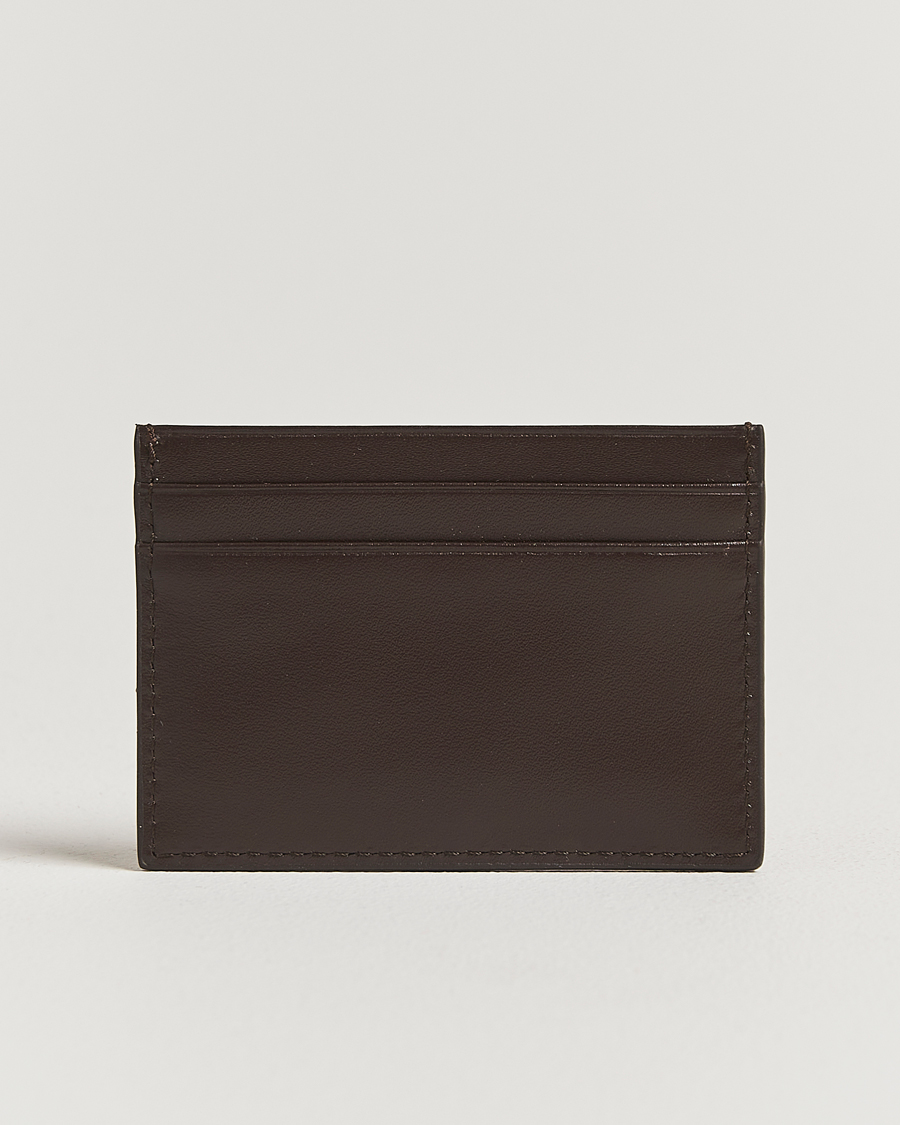 Homme | Portefeuilles | Tiger of Sweden | Wake Grained Leather Card Holder Dark Brown