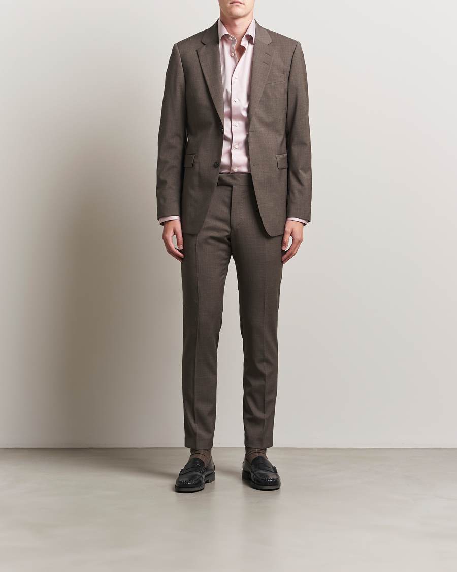 Homme | Pantalons | Tiger of Sweden | Tenuta Wool Suit Trousers Mud