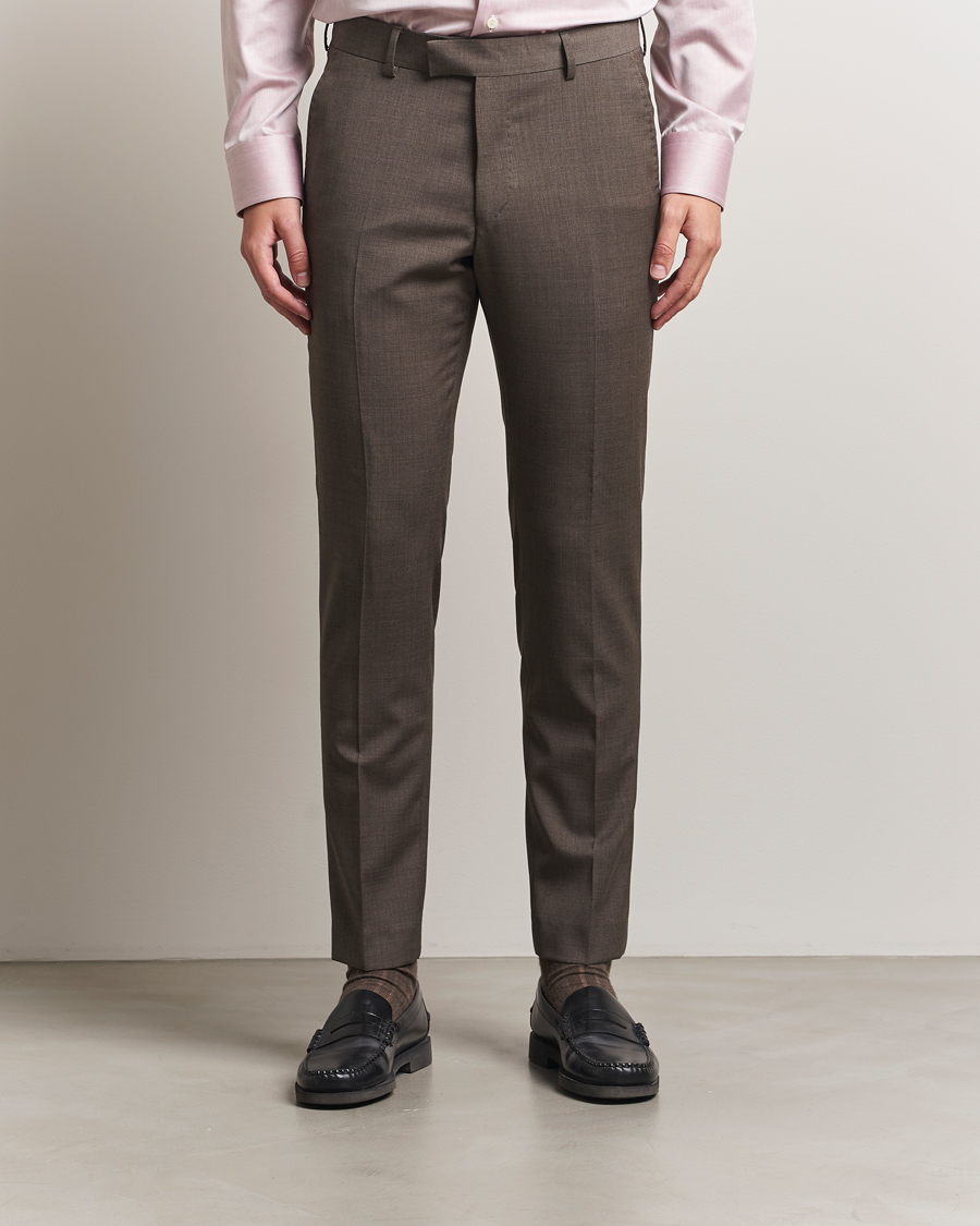 Homme | Pantalons | Tiger of Sweden | Tenuta Wool Suit Trousers Mud