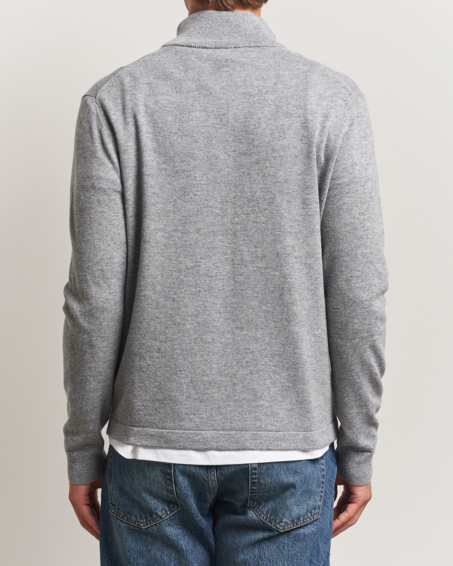 Heren | Truien | Tiger of Sweden | Travis Wool/Cashmere Half Zip Light Grey Melange