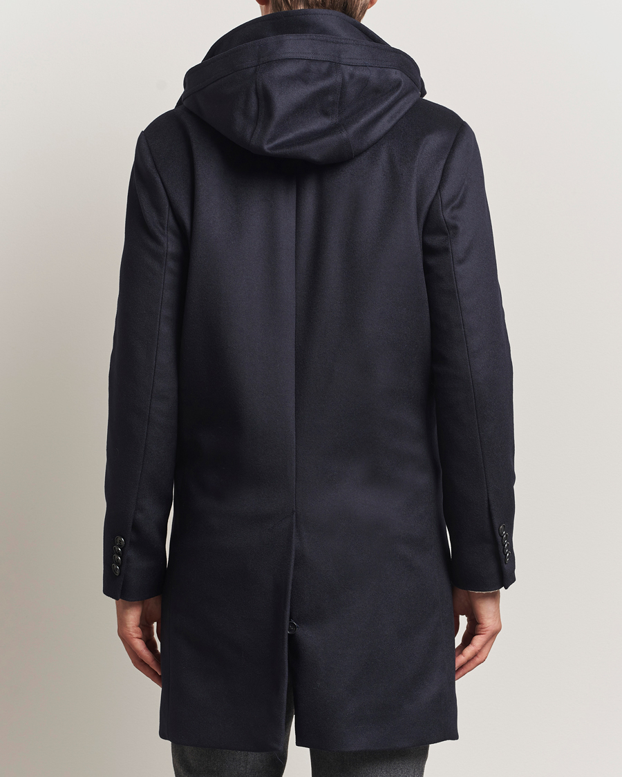Heren | Jassen | Tiger of Sweden | Aleric Wool/Cashmere Hooded Coat Light Ink