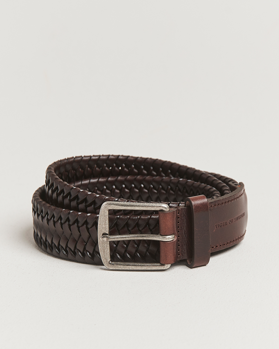Heren | Riemen | Tiger of Sweden | Braidant Braided Belt Dark Brown