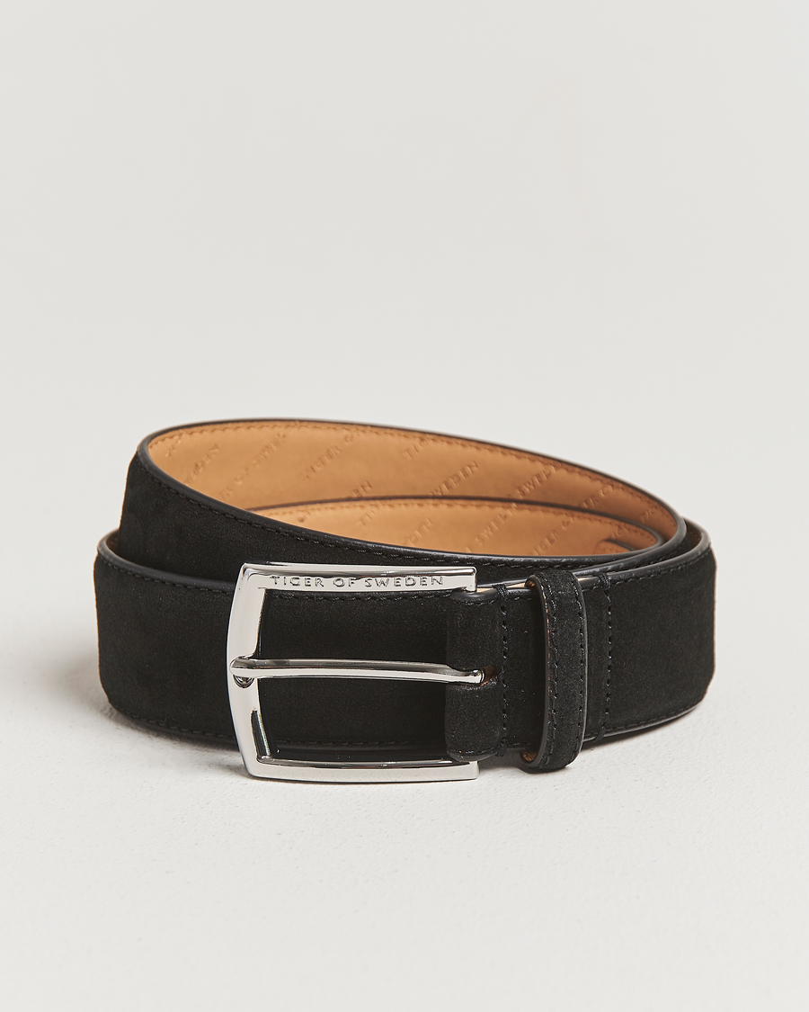Heren | Riemen | Tiger of Sweden | Bergstroms Suede Belt Black