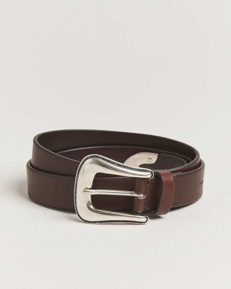 Heren | Riemen | Tiger of Sweden | Ecus Western Leather Belt Dark Brown