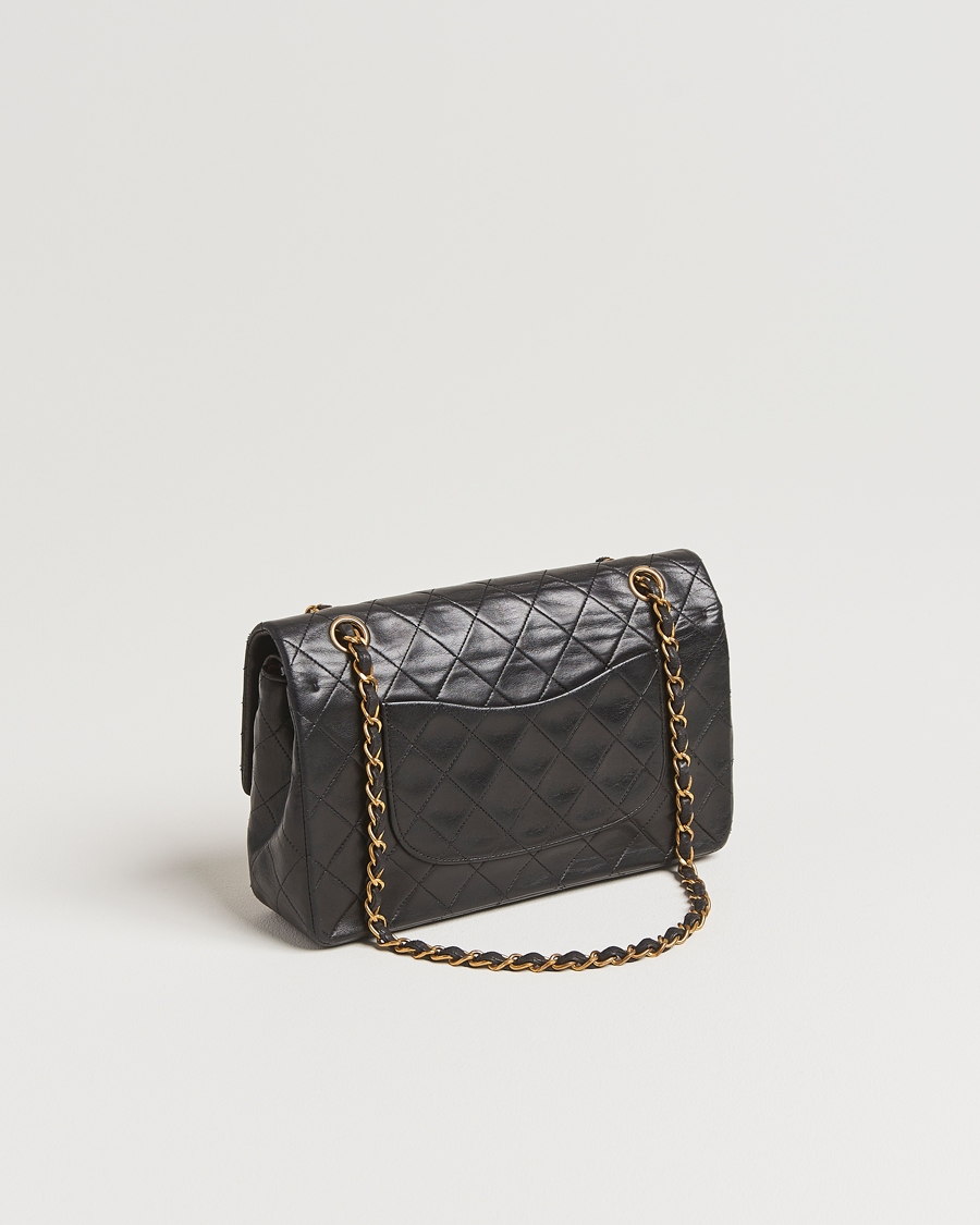 Homme | Gifts for Her | Chanel Pre-Owned | Classic Double Flap Medium Lambskin Black