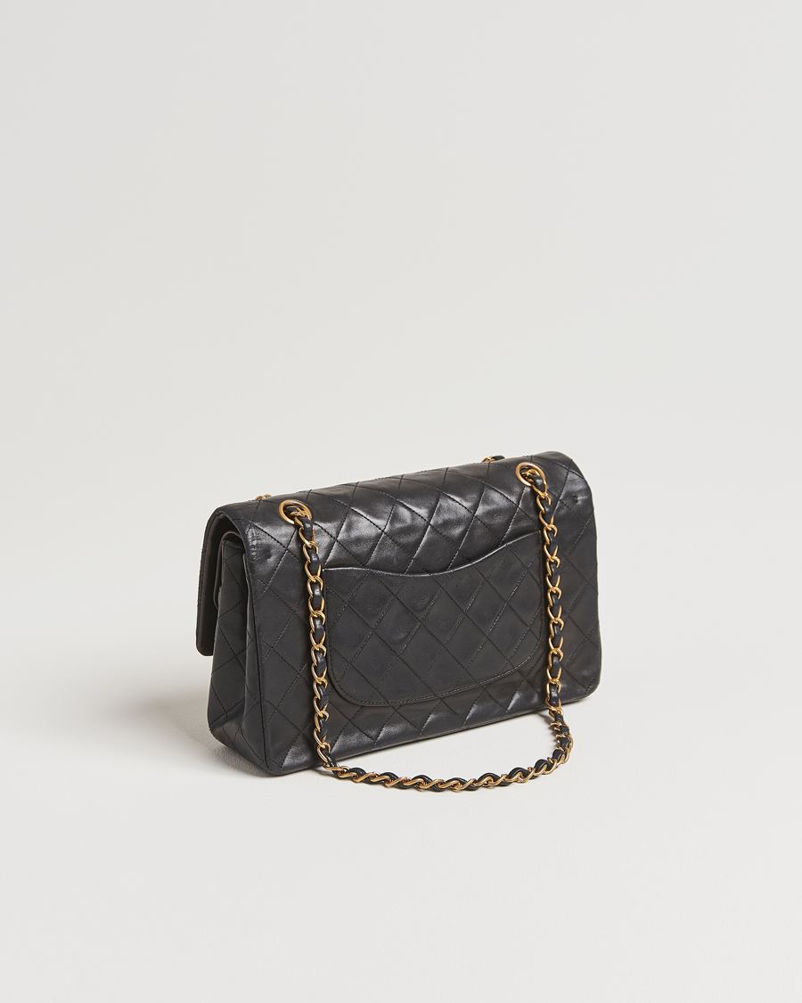 Homme | Gifts for Her | Chanel Pre-Owned | Classic Double Flap Medium Lambskin Black