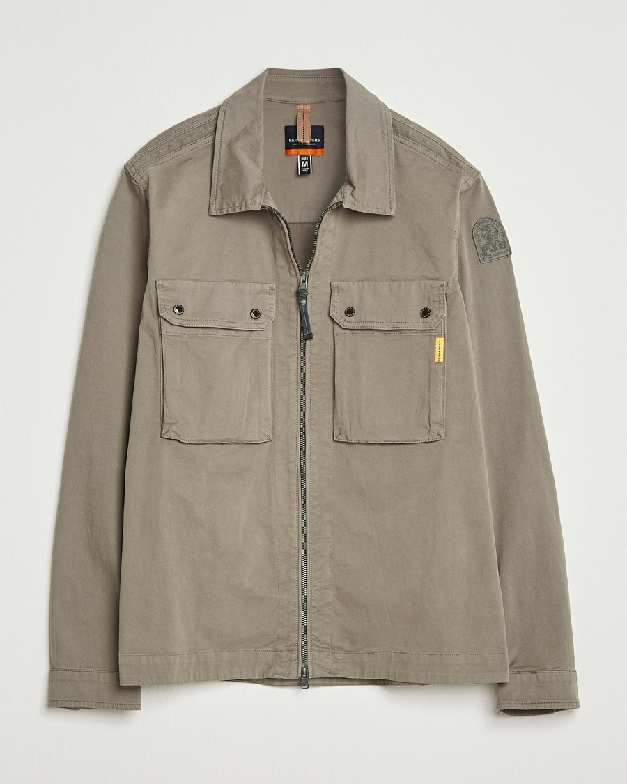Heren | Jassen | Parajumpers | Tel Garment Dyed Claimer Shirt Jacket Olive Grey