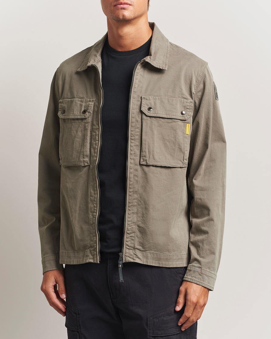 Heren | Jassen | Parajumpers | Tel Garment Dyed Claimer Shirt Jacket Olive Grey