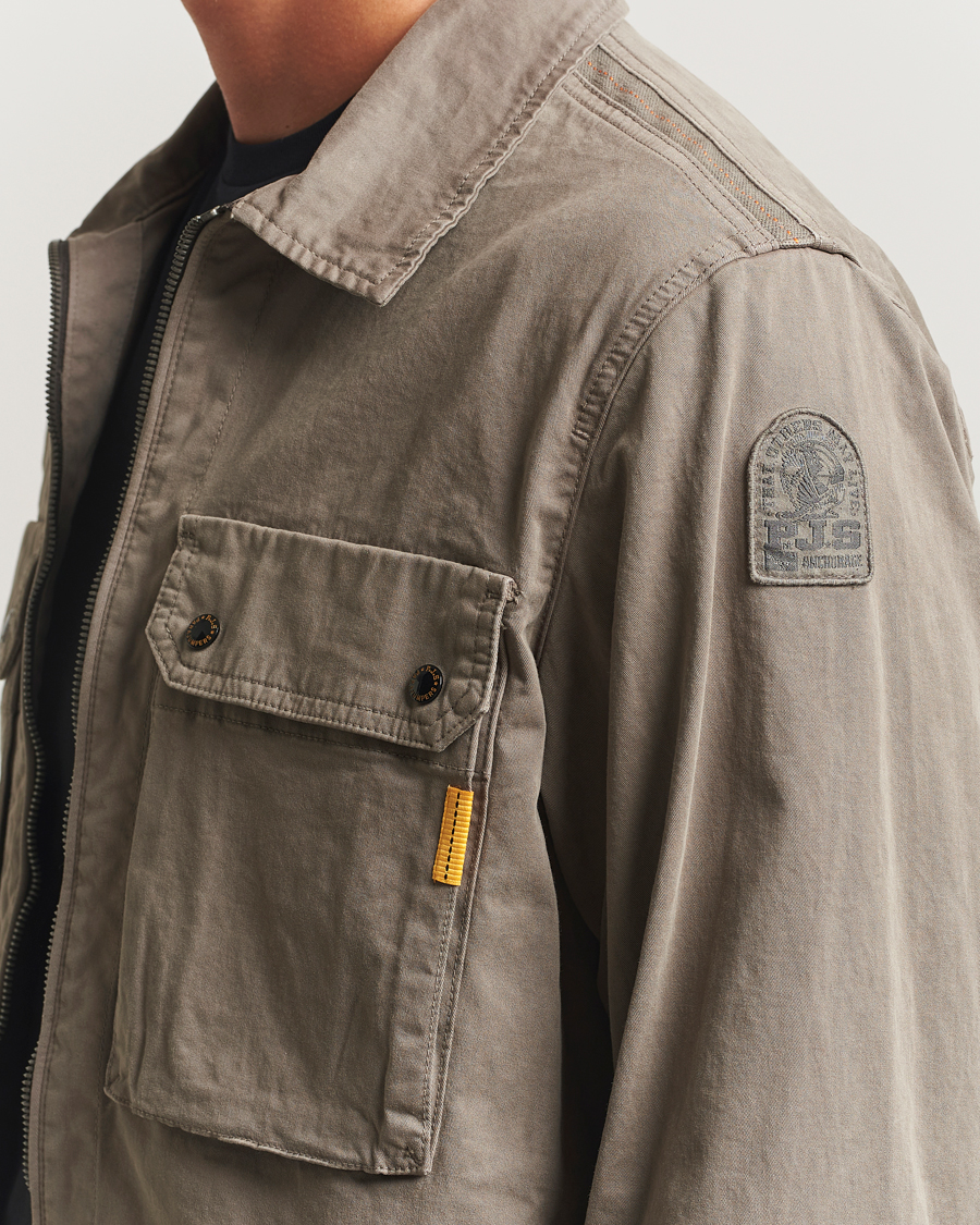 Heren | Jassen | Parajumpers | Tel Garment Dyed Claimer Shirt Jacket Olive Grey
