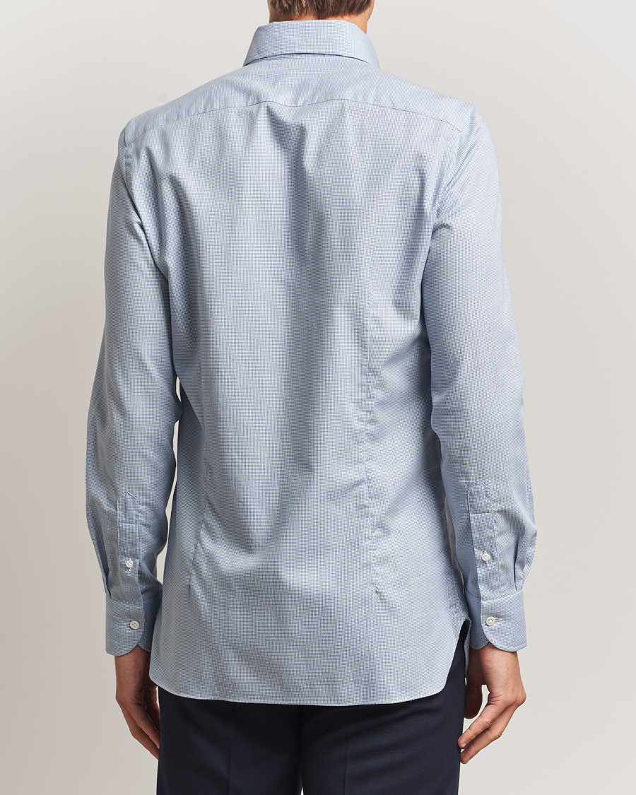 Heren | Overhemden | 100Hands | Micro Houndstooth Flannel Button Down Blue