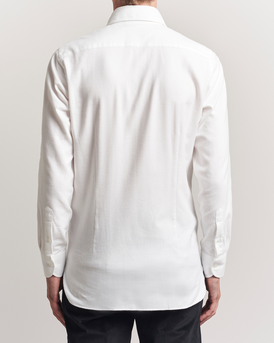Homme | Chemises | 100Hands | Herringbone Flannel Cut Away Shirt White
