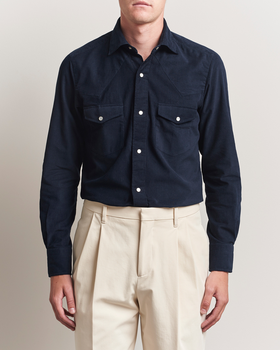 Homme | Chemises | 100Hands | Western Cord Shirt Navy