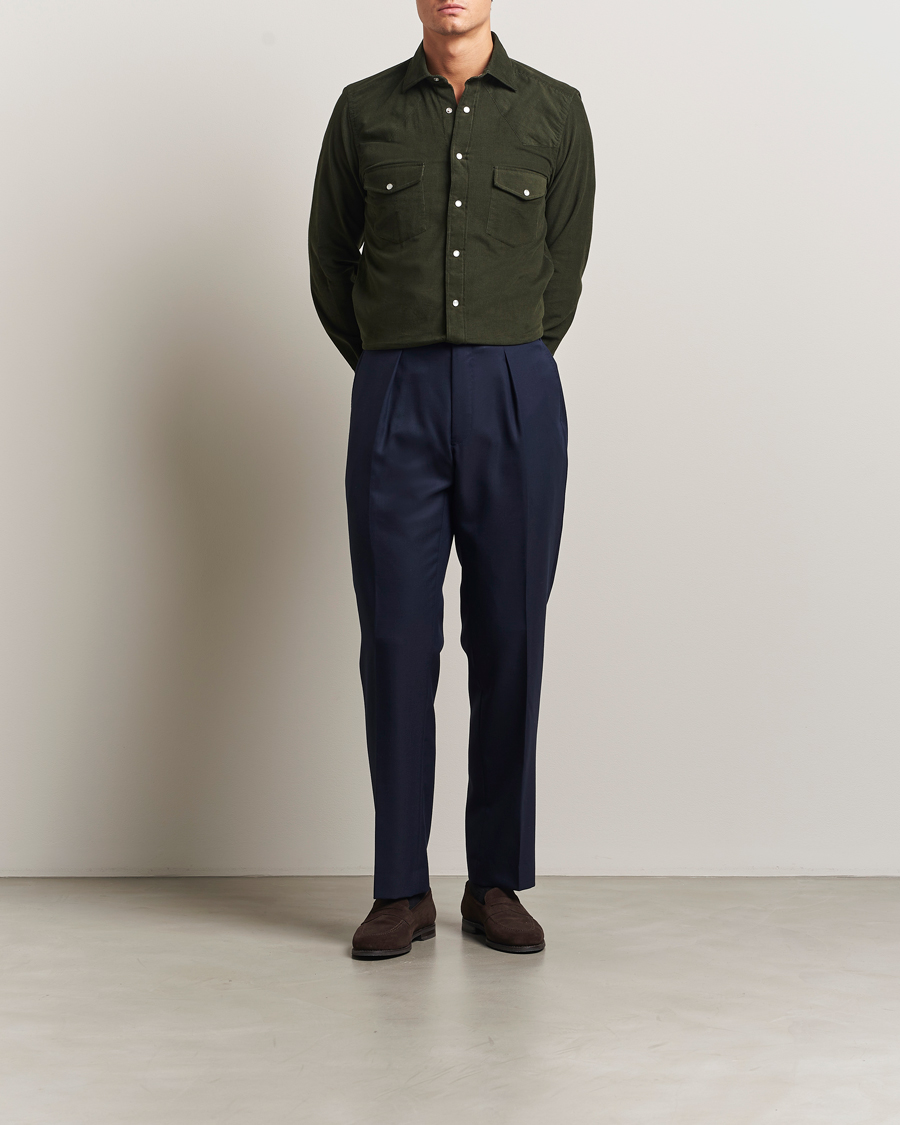 Homme | Chemises | 100Hands | Western Cord Shirt Olive
