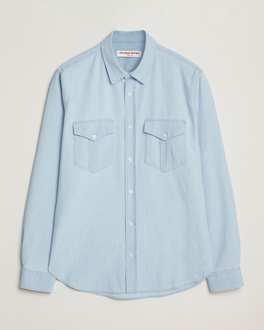 Homme | Chemises | Orlebar Brown | Colburn Chambray Pocket Shirt Wave Blue