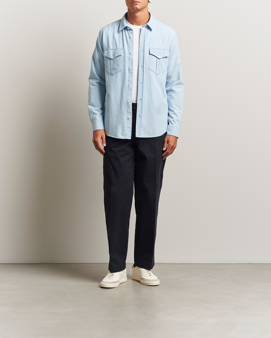 Homme | Chemises | Orlebar Brown | Colburn Chambray Pocket Shirt Wave Blue