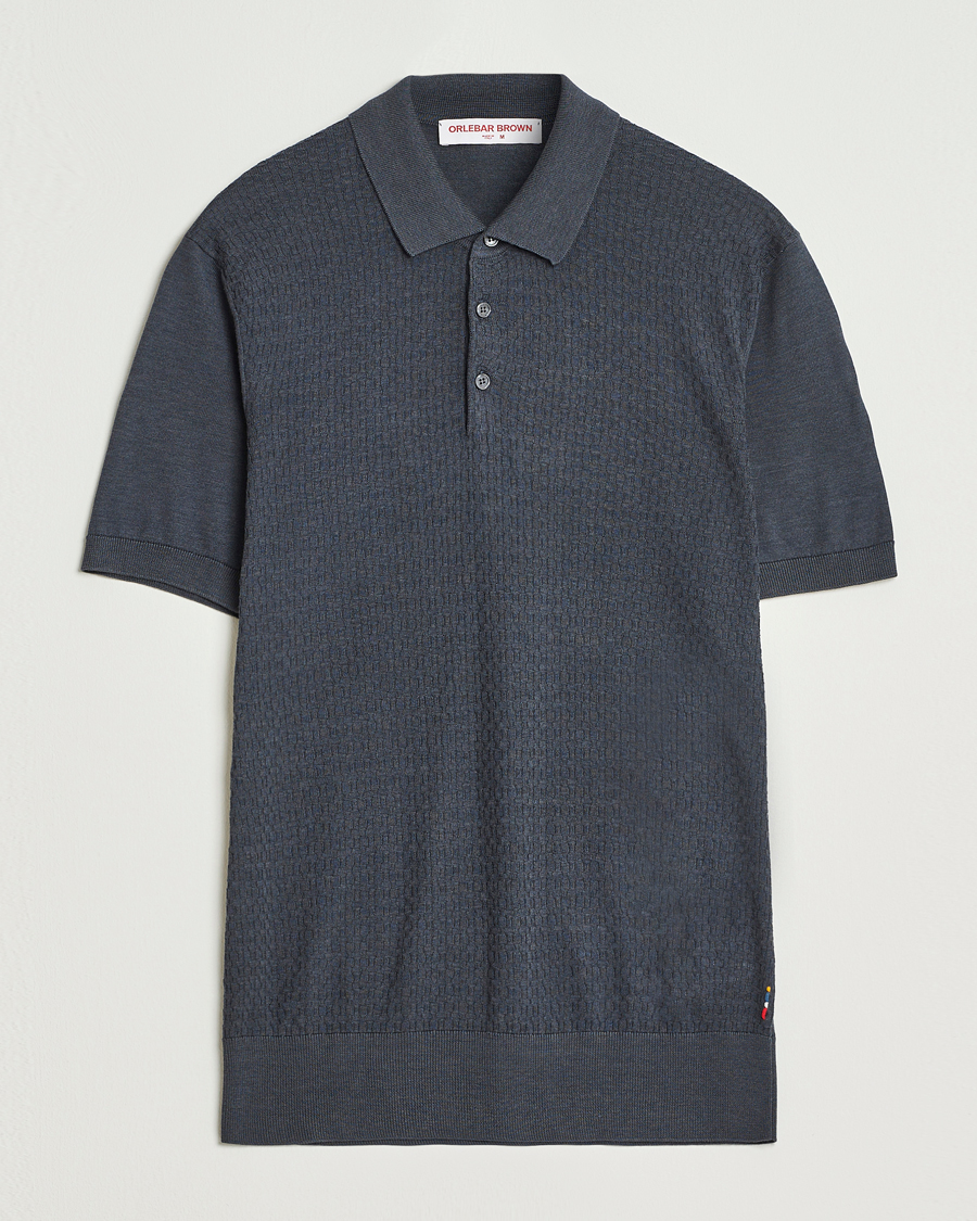 Heren | Polo's | Orlebar Brown | Burnham Silk/Cotton Polo Granite