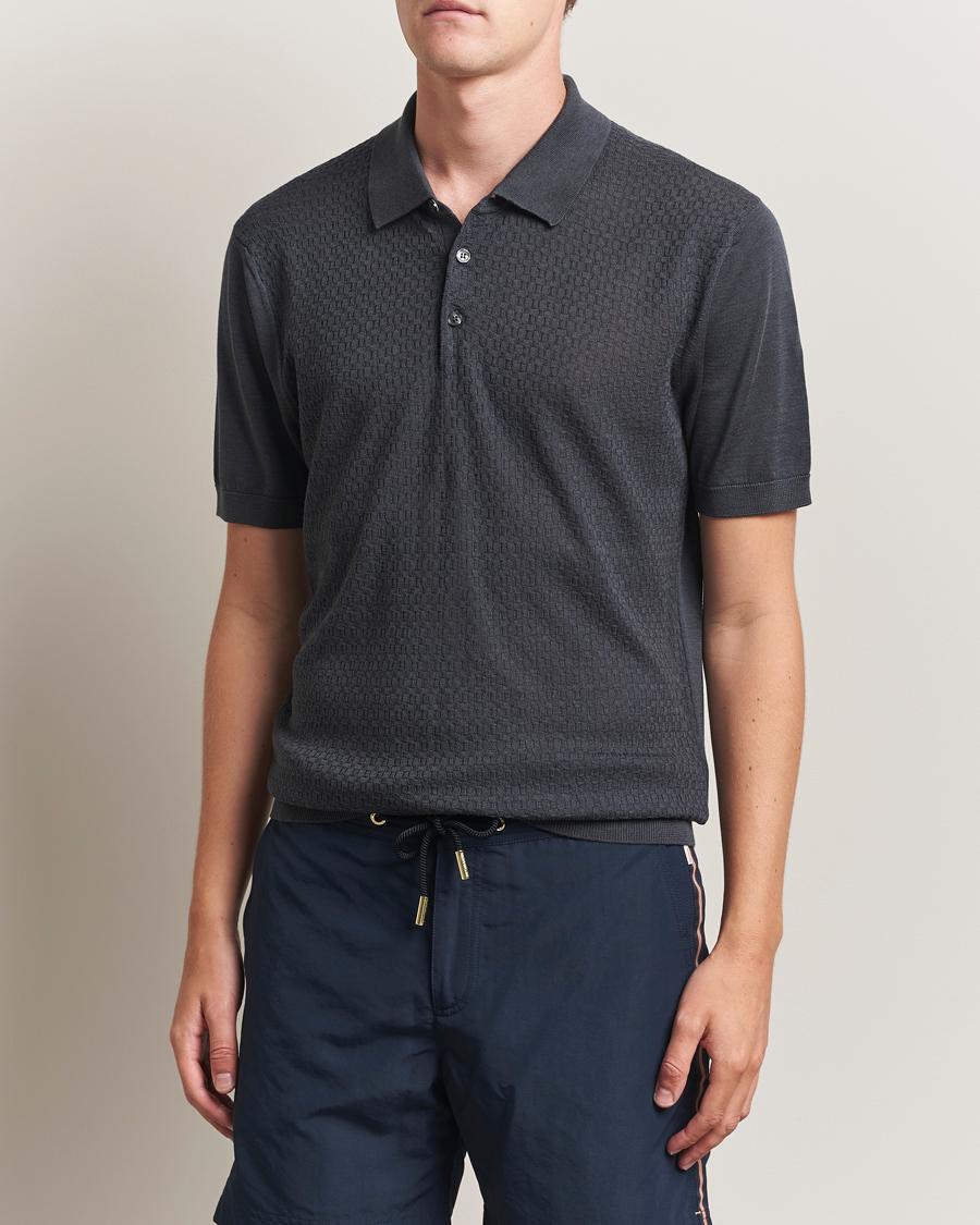 Heren | Polo's | Orlebar Brown | Burnham Silk/Cotton Polo Granite