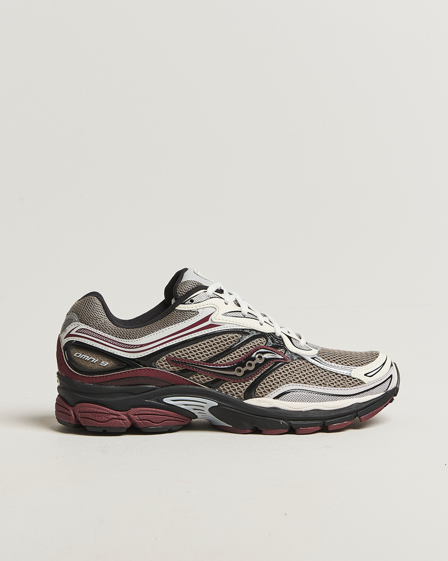 Homme | Baskets | Saucony | Progrid Omni 9 Running Sneaker Tan/Maroon