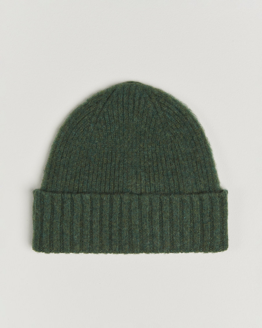 Heren | Mutsen | Robert Mackie | Rona Ribbed Shaggy Lambswool Beanie Green