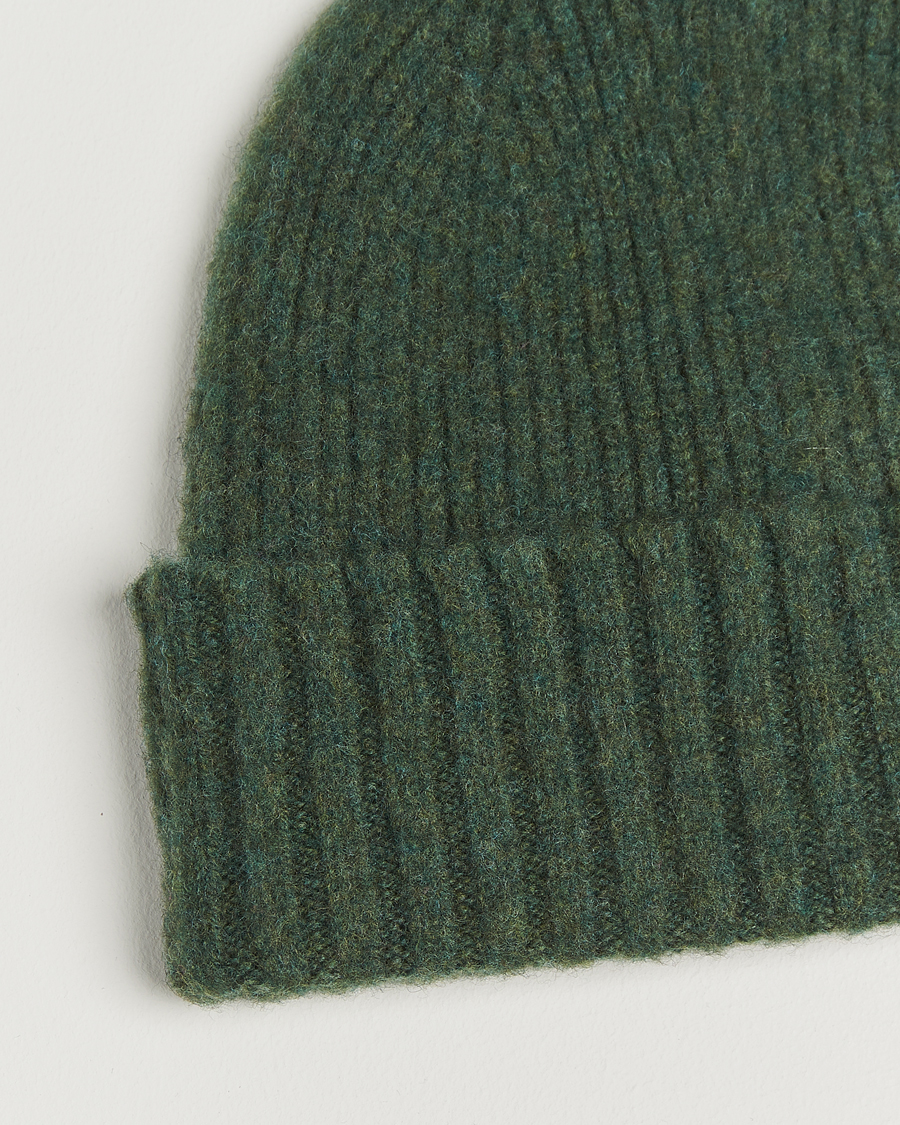 Heren | Mutsen | Robert Mackie | Rona Ribbed Shaggy Lambswool Beanie Green