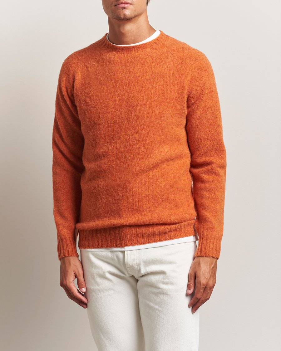Homme | Pulls Et Tricots | Harley Of Scotland | Brushed Supersoft Lambswool Crewneck Satsuma