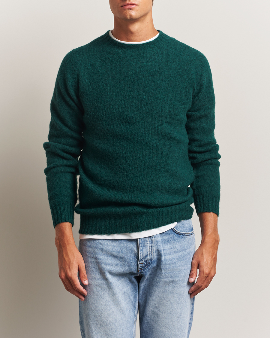 Homme | Pulls Et Tricots | Harley Of Scotland | Brushed Supersoft Lambswool Crewneck Tartan