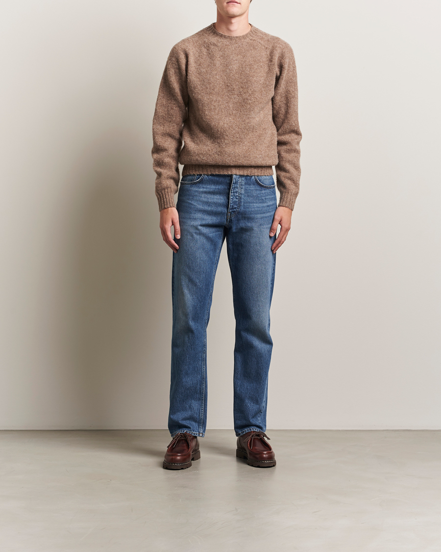 Homme | Pulls Et Tricots | Harley Of Scotland | Brushed Supersoft Lambswool Crewneck Tundra
