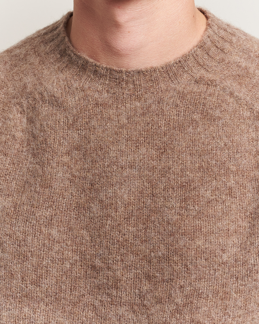 Homme | Pulls Et Tricots | Harley Of Scotland | Brushed Supersoft Lambswool Crewneck Tundra