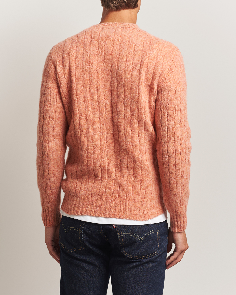 Homme | Pulls Et Tricots | Harley Of Scotland | Brushed Supersoft Lambswool Cable Parfait