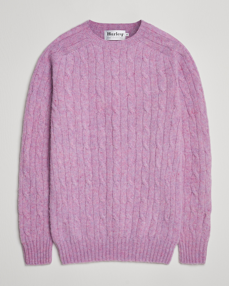 Homme | Pulls Et Tricots | Harley Of Scotland | Brushed Supersoft Lambswool Cable Sweetpea