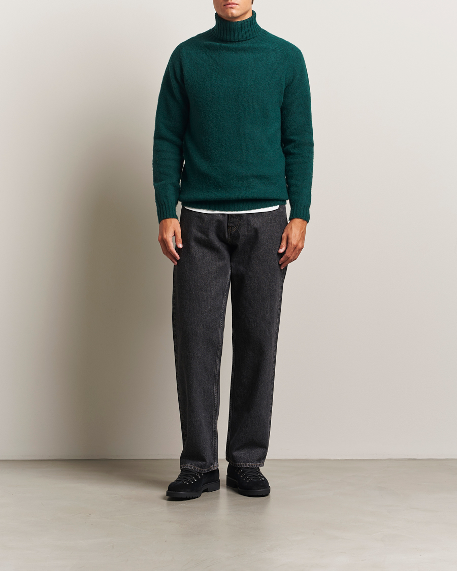 Homme | Pulls Et Tricots | Harley Of Scotland | Brushed Supersoft Lambswool Rollneck Tartan