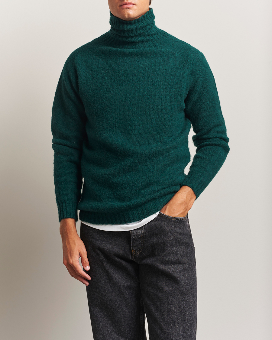 Homme | Pulls Et Tricots | Harley Of Scotland | Brushed Supersoft Lambswool Rollneck Tartan