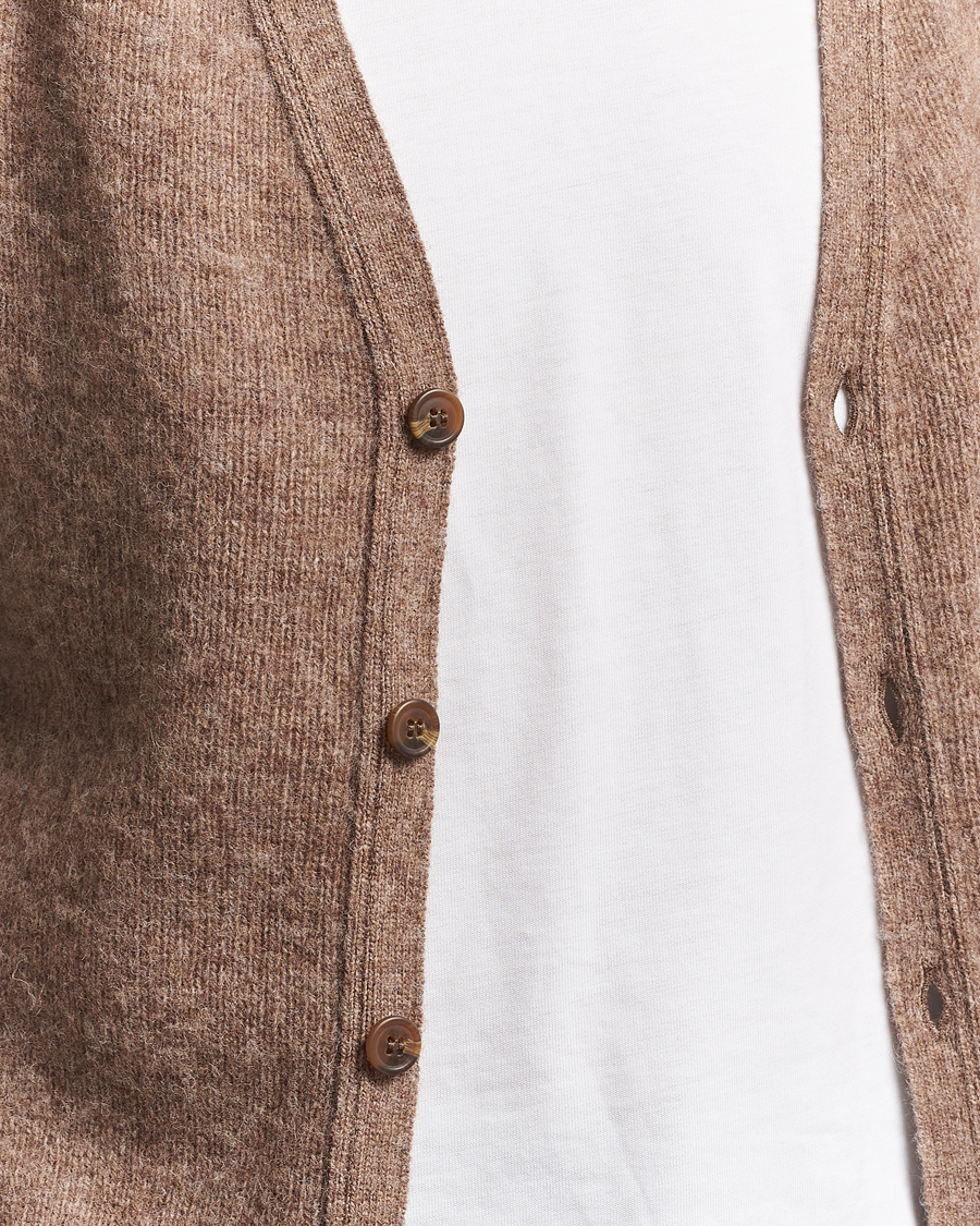 Homme | Pulls Et Tricots | Harley Of Scotland | Brushed Supersoft Lambswool Cardigan Tundra