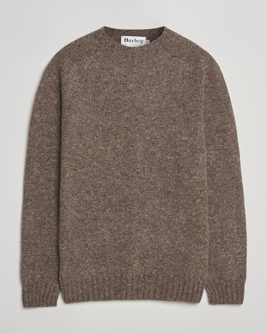 Homme | Pulls Et Tricots | Harley Of Scotland | Donegal Wool Crewneck Brown