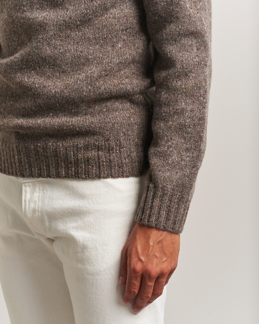 Homme | Pulls Et Tricots | Harley Of Scotland | Donegal Wool Crewneck Brown