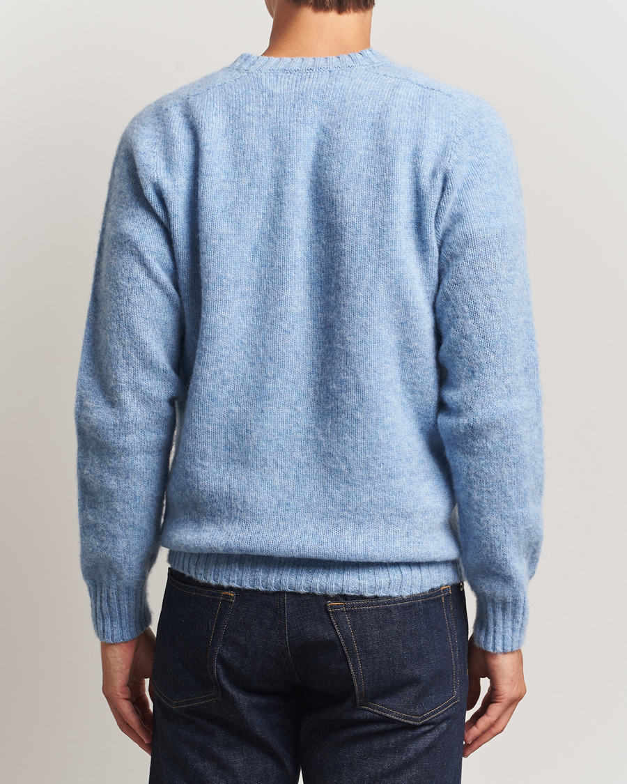 Homme | Pulls Et Tricots | Harley Of Scotland | Brushed Supersoft Lambswool V-Neck Light Blue