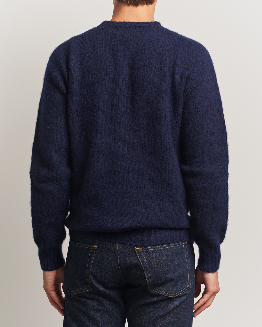 Homme | Pulls Et Tricots | Harley Of Scotland for Care of Carl | Harley Of Scotland Brushed Supersoft Lambswool V-Neck Navy