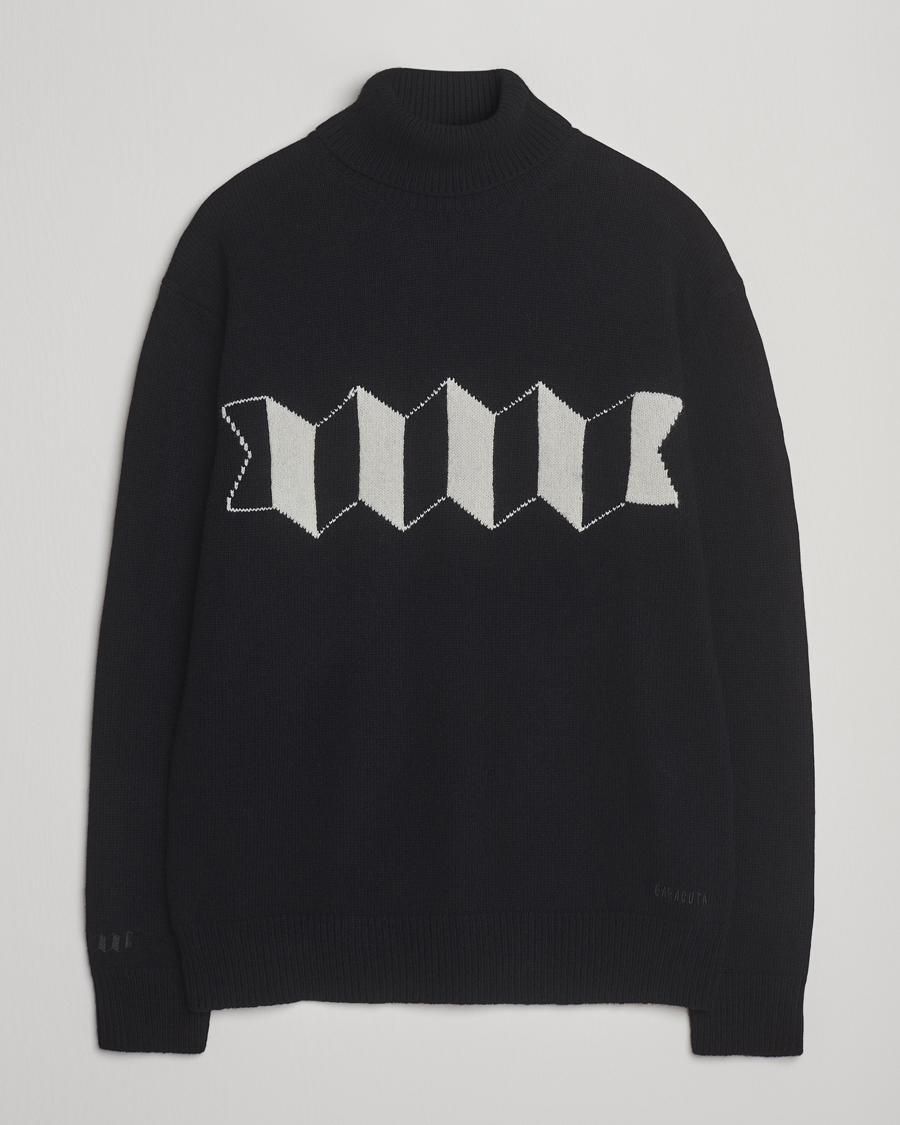 Heren | Truien | Baracuta | Flag Logo Wool Turtleneck Black